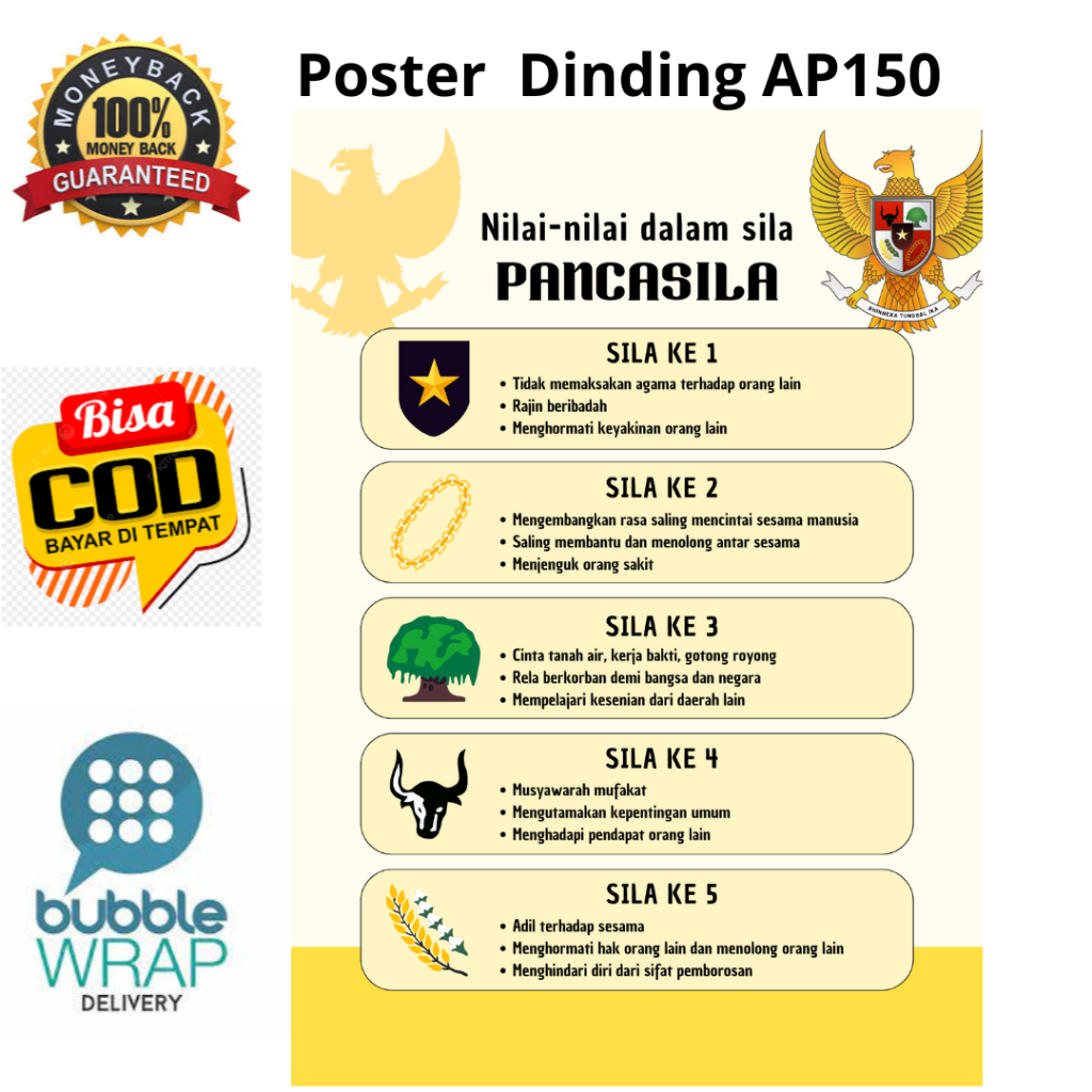 Jual POSTER NILAI DALAM PANCASILA AP150 | Shopee Indonesia