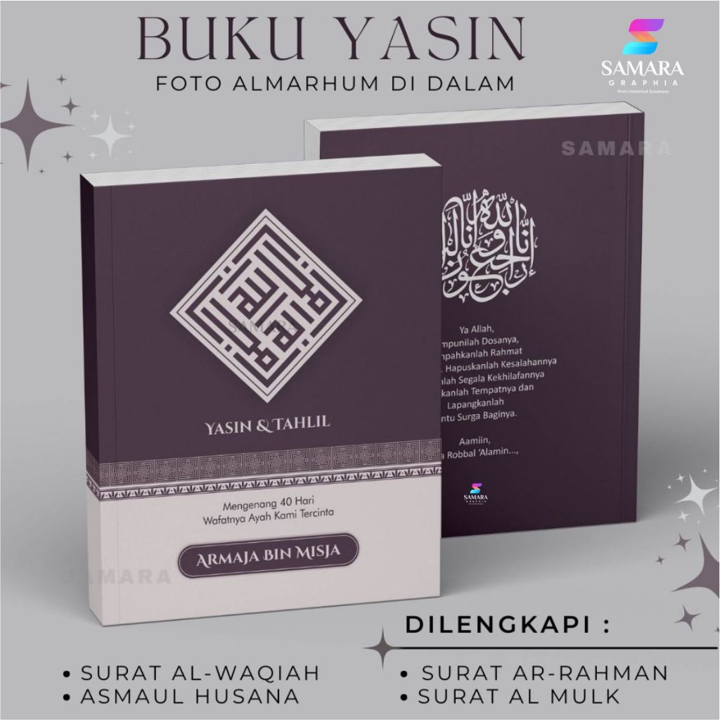 Jual CETAK BUKU YASIN DAN TAHLIL CUSTOM FOTO ALAMARHUM DI DALAM KEMAS