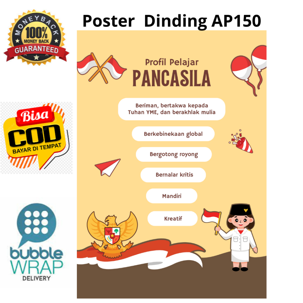 Jual POSTER DINDING PROFIL PELAJAR PANCASILA BAHAN AP150 | Shopee Indonesia