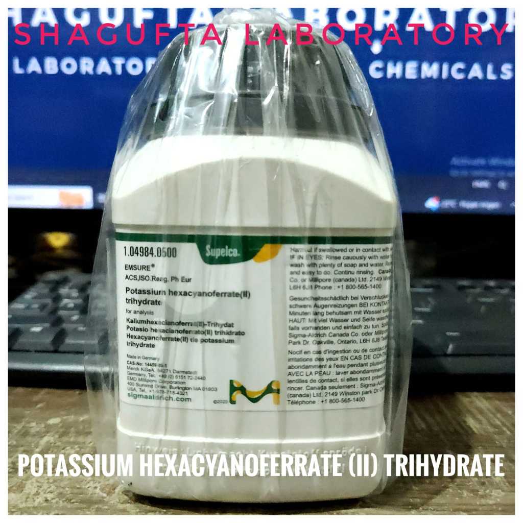 Jual POTASSIUM HEXACYANOFERRATE II FOR ANALYSIS 25GR MERCK 104984 / KALIUM HEKSASIANOFERAT II