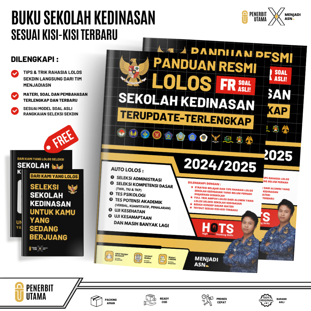 Jual PANDUAN RESMI LOLOS SEKOLAH KEDINASAN/SEKDIN 2024/2025 TERLENGKAP