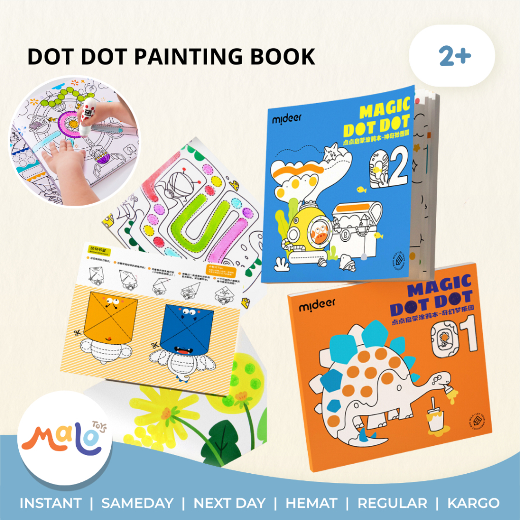 Jual MALOTOYS - MIDEER Magic Dot Dot Drawing Book Coloring Painting ...