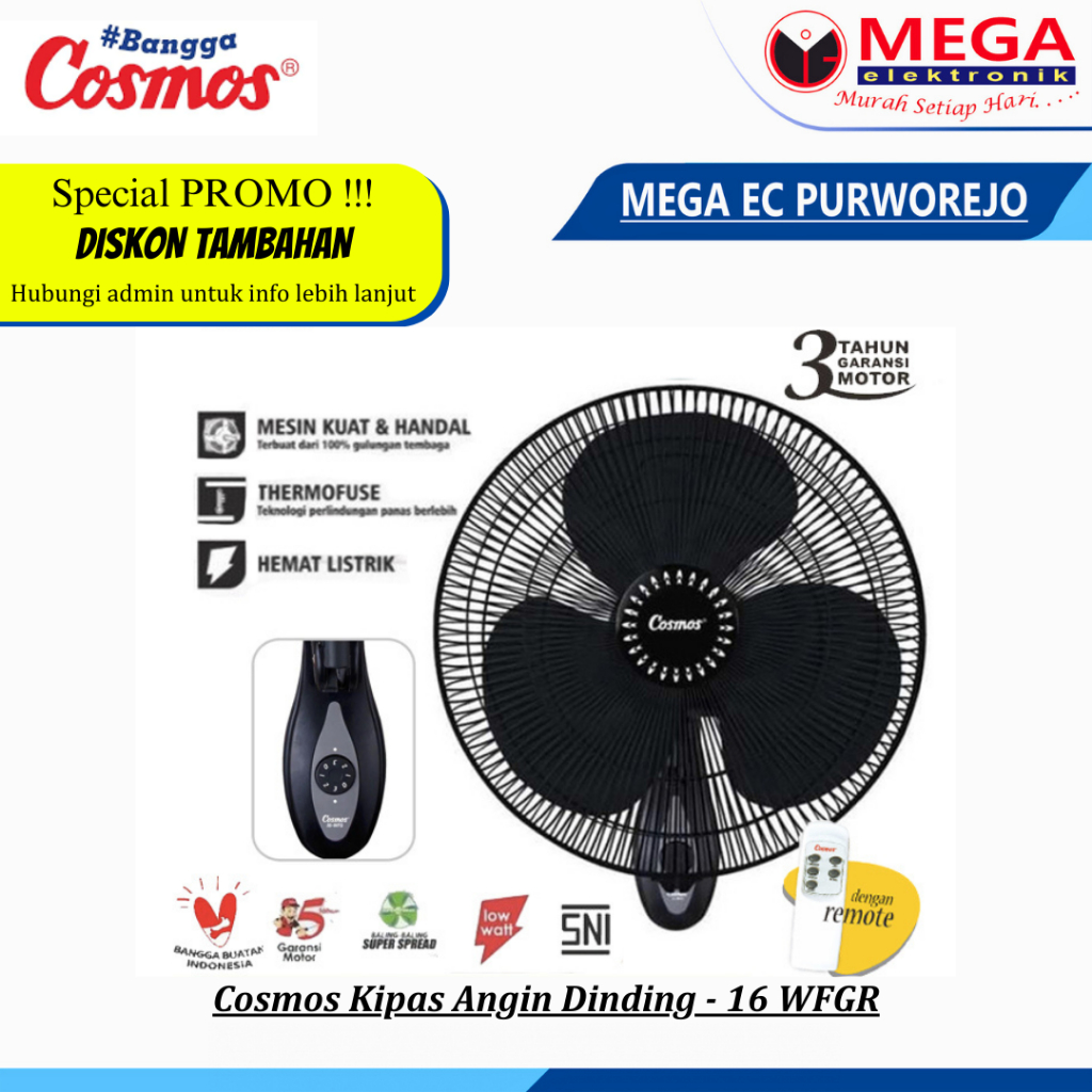 Jual Cosmos Kipas Angin Dinding - 16 WFGR | Shopee Indonesia