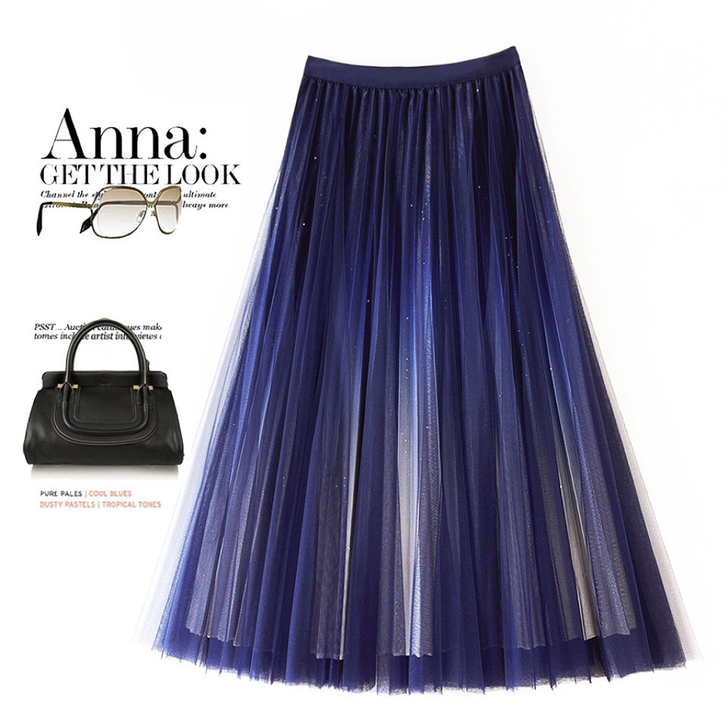 Jual Shimmer Rok Panjang Tutu Skirt With Gradient Sparkling Inner / Rok ...
