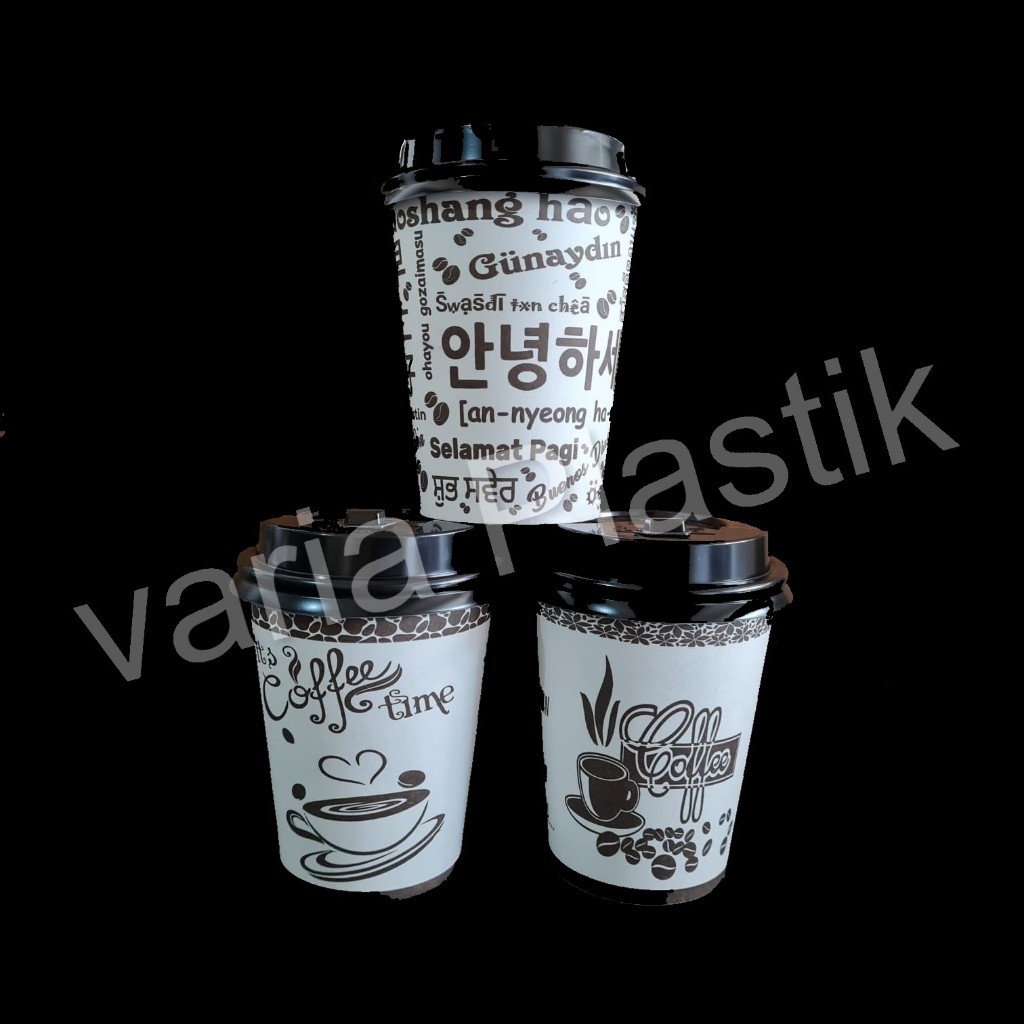 Jual Hot Paper Cup 8oz Motif Gelas Kertas Kopi Panas Papercup Lid Tutup Shopee Indonesia 9208