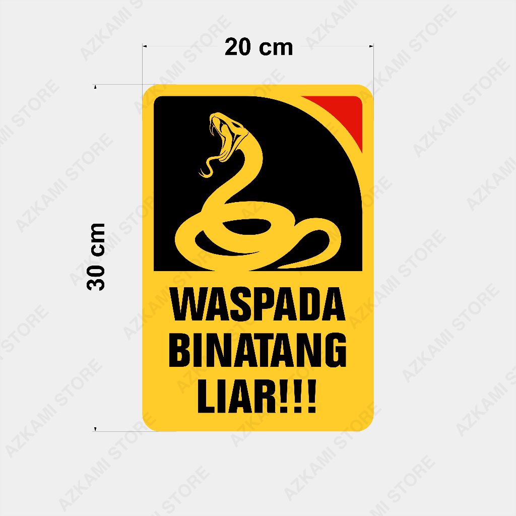 Jual Rambu waspada binatang liar ukuran 20cm x 30cm plat alumunium ...