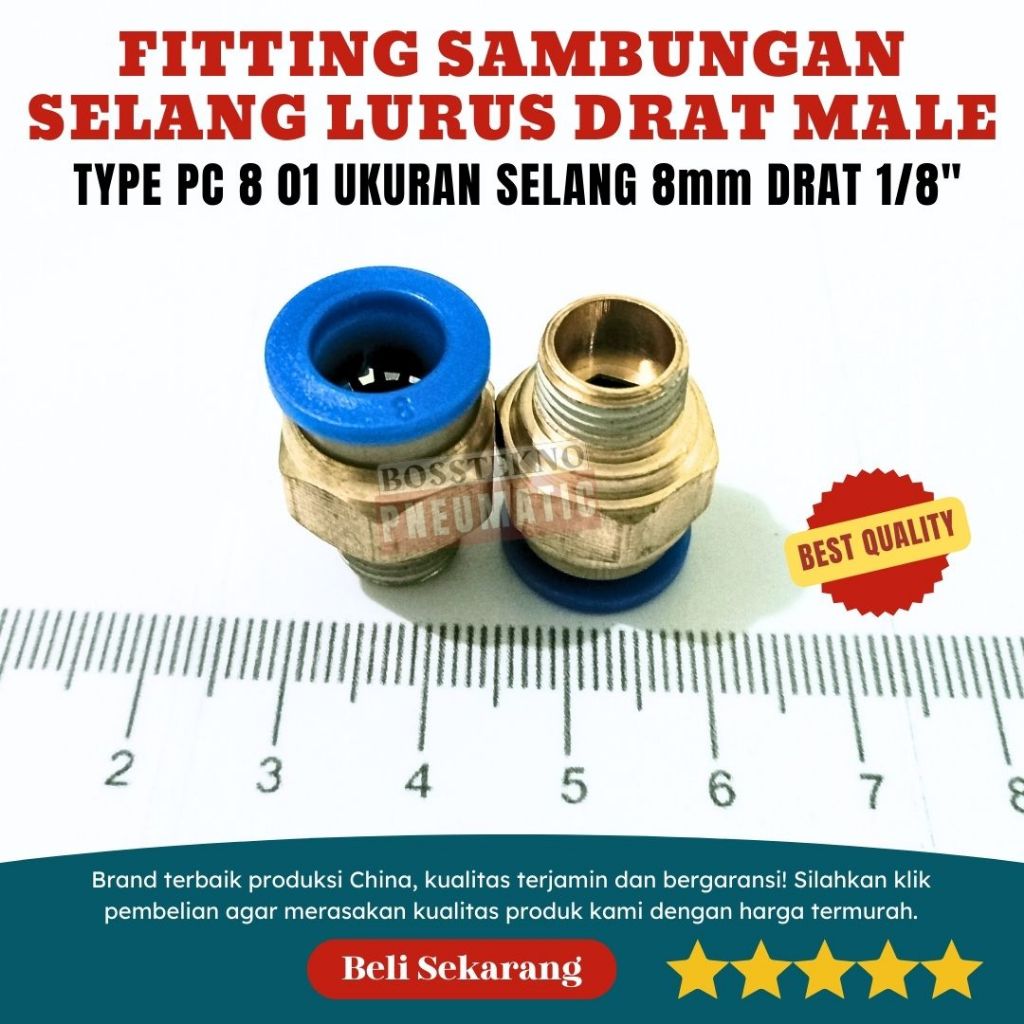 Jual Grosir Fitting Pneumatic Connector Selang Lurus Size Ukuran Pc Mm