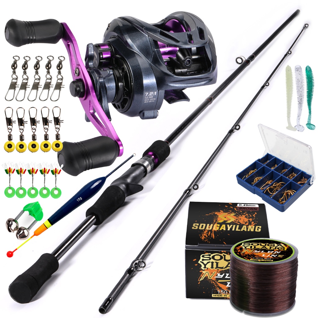 Jual Joran Pancing Set Casting Fishing Rod Carbon Fiber 1.8/2.1m M ...