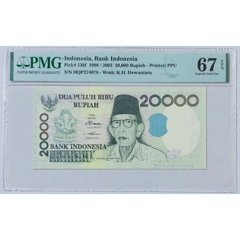 Jual Uang Kuno 20000 Rupiah Tahun 1998 KI Hadjar Dewantara PMG 67 EPQ ...