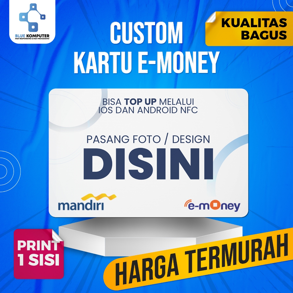 Jual Etoll E-toll Emoney E-money Custom Print 1 Muka, Foto EMONEY 1 ...