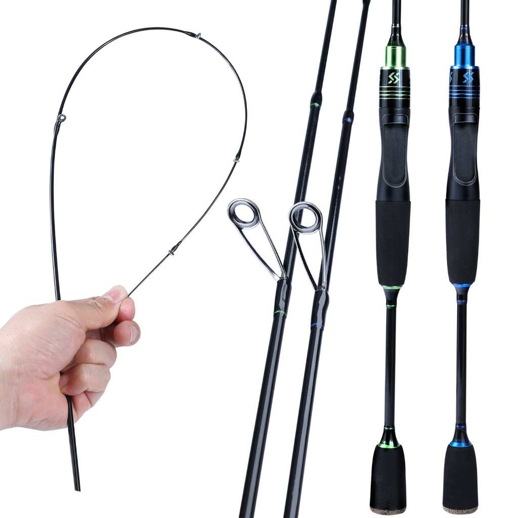 Crocodile 180AY 6-Foot 2-Piece Fiberglass Spinning Rod - Medium Heavy Power, Fast Action (Choose Your Color)