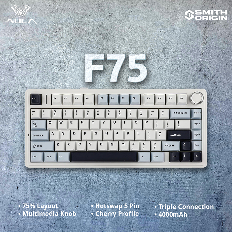 Jual AULA F75 Gasket Three Mode Mechanical Keyboard | Shopee Indonesia