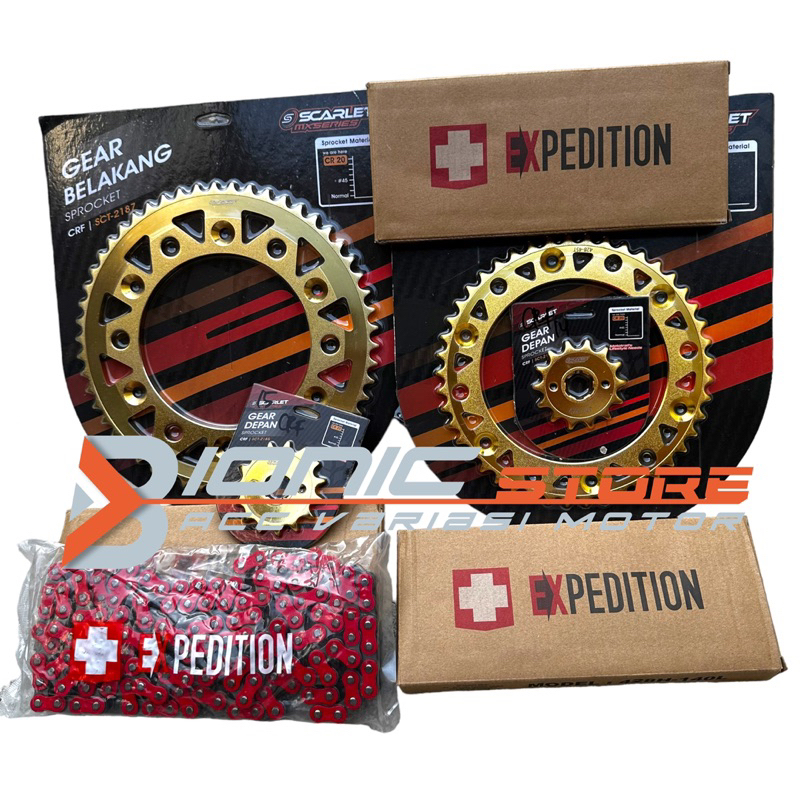Jual Gear Set Klx 150 Dtracker Scarlet Racing Plus Rantai Expedition