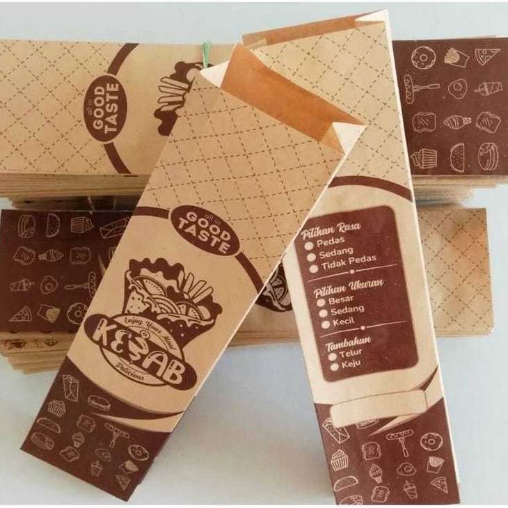Jual 50 Lembar bungkus kebab / Kemasan kebab / Box kebab | Shopee Indonesia