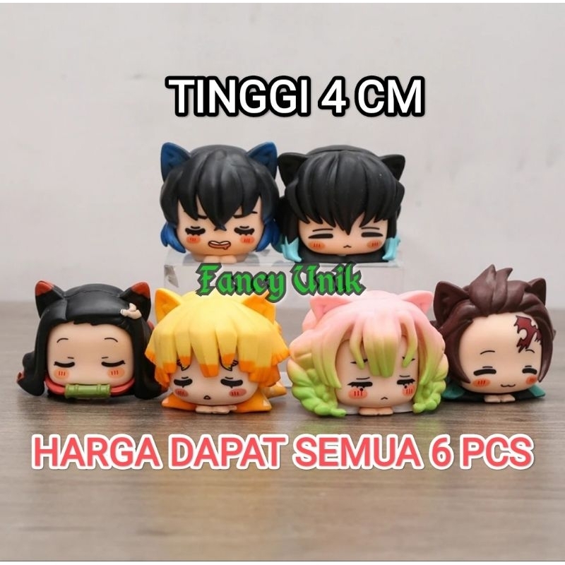 Jual Figure Anime Tanjiro Nezuko Zenitsu Mitsuri Inosuke Sleep Cat ...