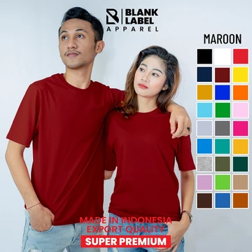 Kaos Polos Premium Blank Label Lengan Pendek Katun Combed