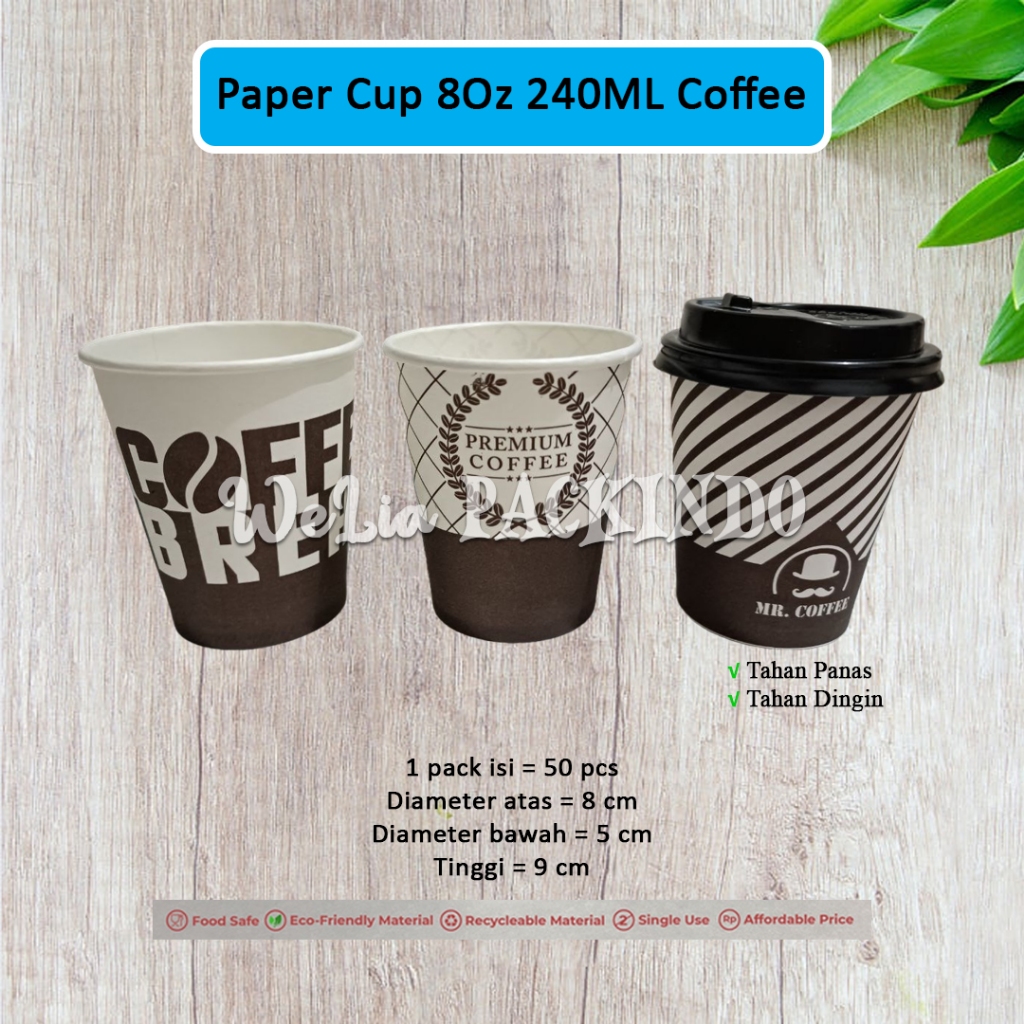 Jual Paper Cup 8oz Motif Coffee Gelas Kertas Gelas Kopi Espresso Tahan Panas Dingin Shopee 2250