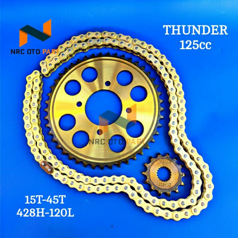 Jual GIR GER SET GIR GEAR PAKET RANTAI THUNDER 125 GIGI TARIK THUNDER ...