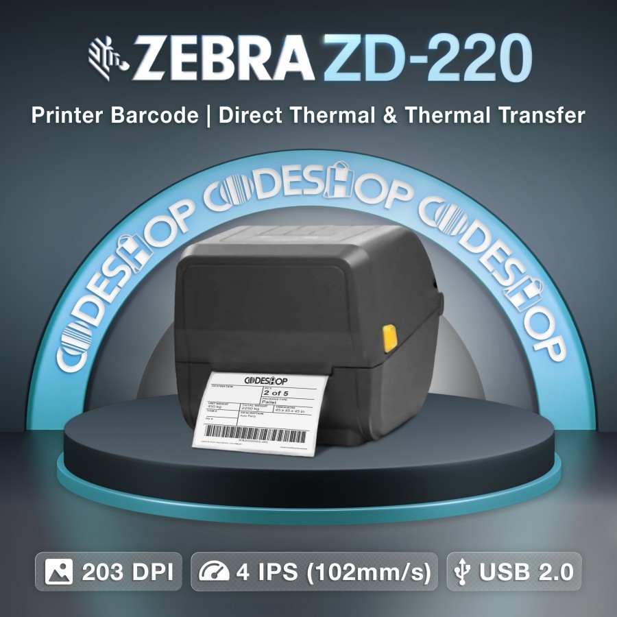 Jual Printer Barcode Zebra Zd220 Cetak Label Stiker Resi Zd 220 Bergaransi Shopee Indonesia 4711