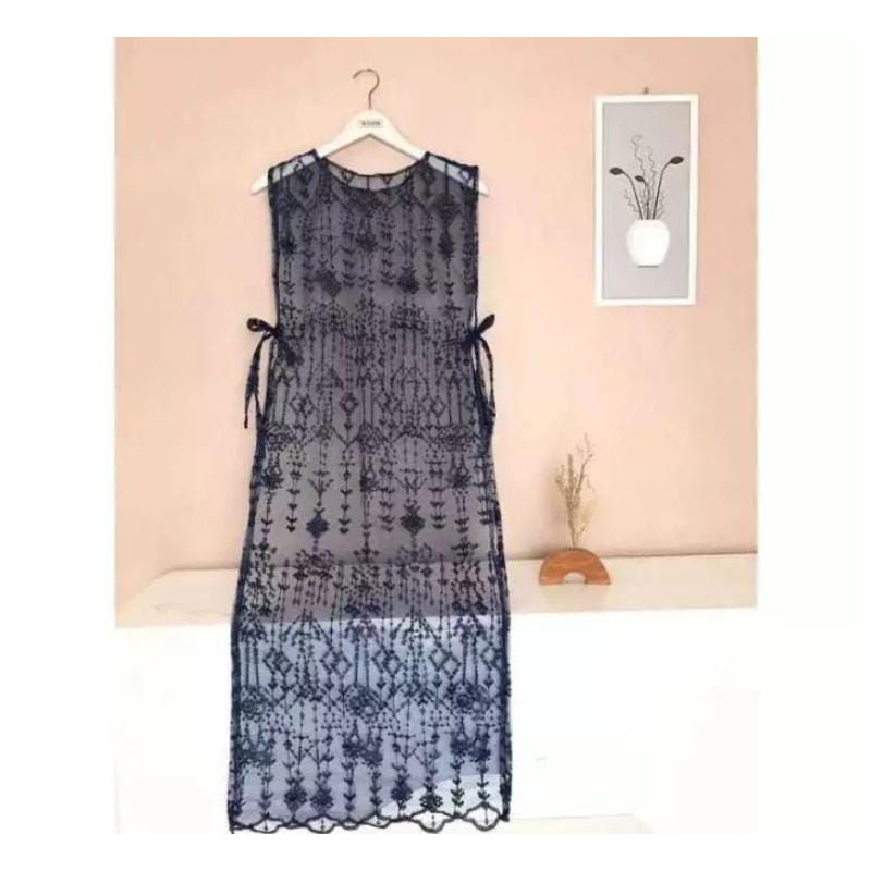 Jual Outer Rompi Tile /Brokat Premium Long Vest Etnik/Hanya outer ...