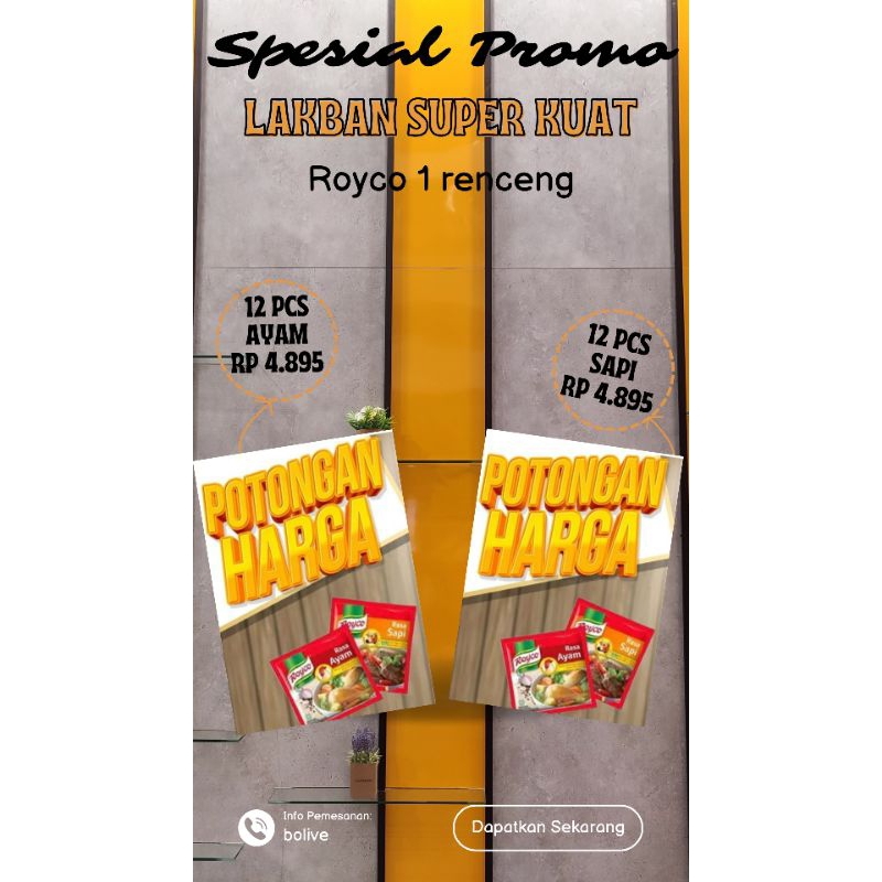 Jual royco rasa ayam atau sapi 1 renceng isi 12 pcs | Shopee Indonesia