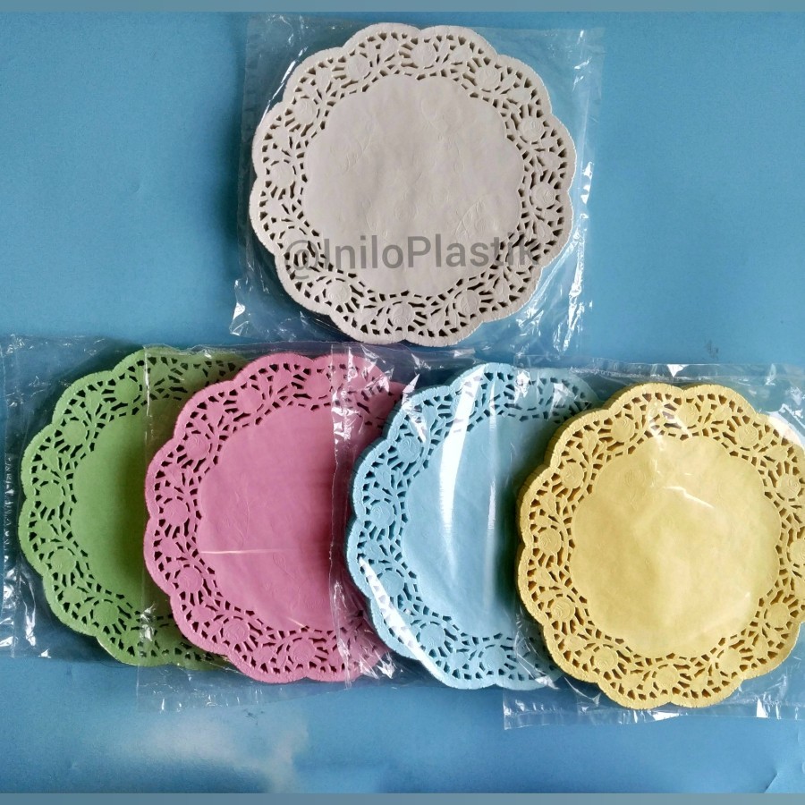 Jual Alas Makan Colour Paper Doilies Kertas Doyleys Bulat 10,5