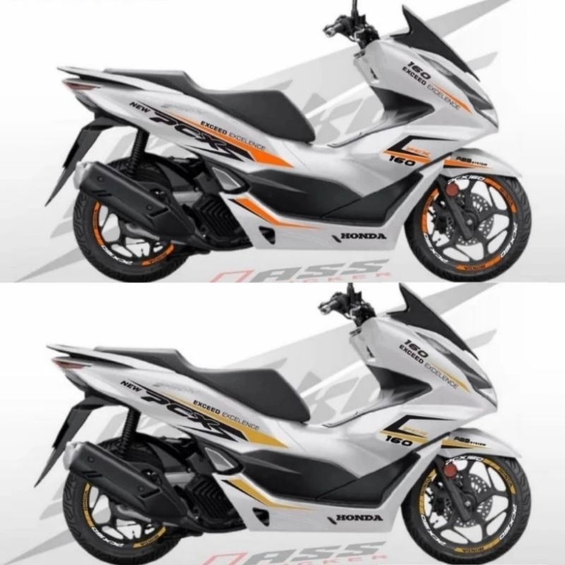 Jual STICKER PCX 160+ LISH PELEK/BODY MOTOR PCX PUTIH/STIKER STRIPPING