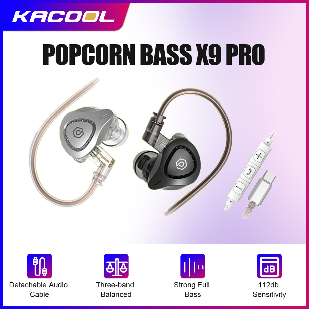 Jual Popcorn BASS X9 Pro/QKZ AK6 Earphone Dual Magnetic Dynamic Unit ...