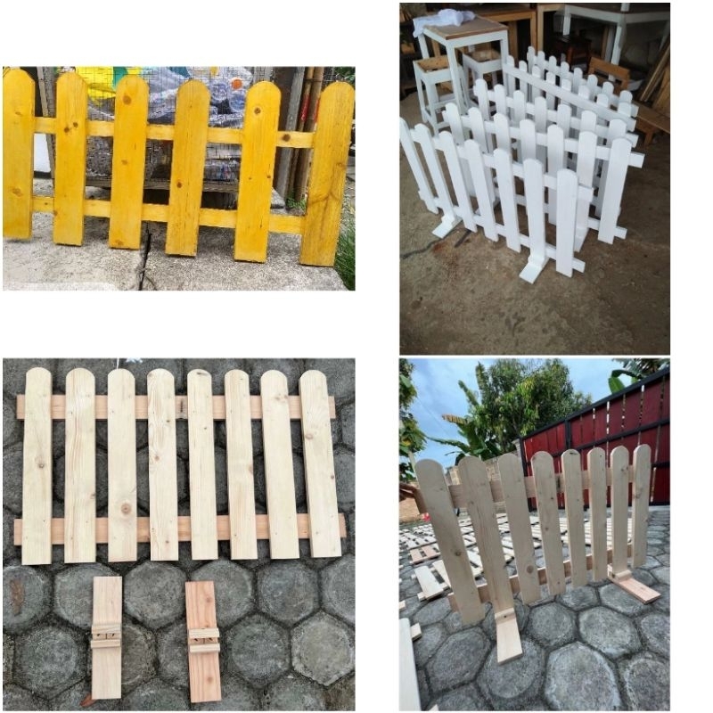 Jual Pagar Minimalis Kayu Jati Belanda polos, bisa request warna