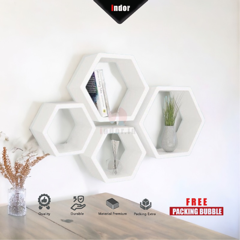 Jual Rak Hexagonal Dinding 1Set Minimalis/ Rak Dinding Segi enam ...