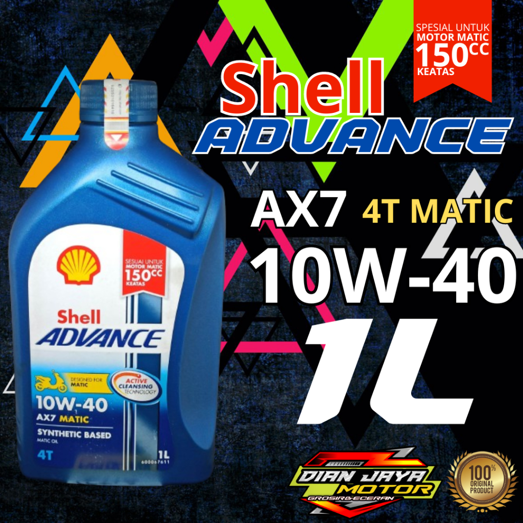 Jual Shell Advance AX7 Matic 10W-40 1 Liter Synthetic Base Oli Mesin ...