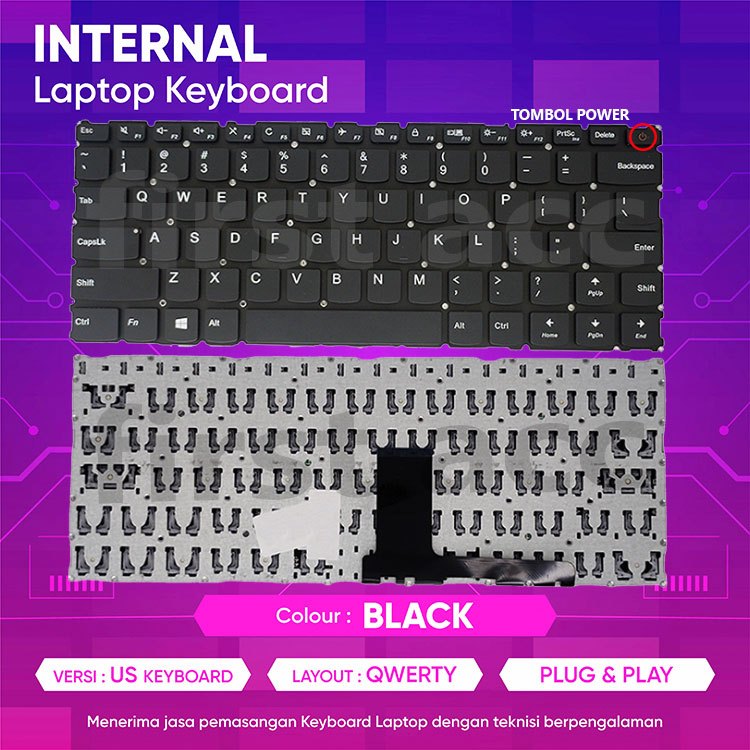 Jual KEYBOARD LENV IDEAPAD 110-14IBR 110-14ISK 110-14AST BLACK | Shopee ...