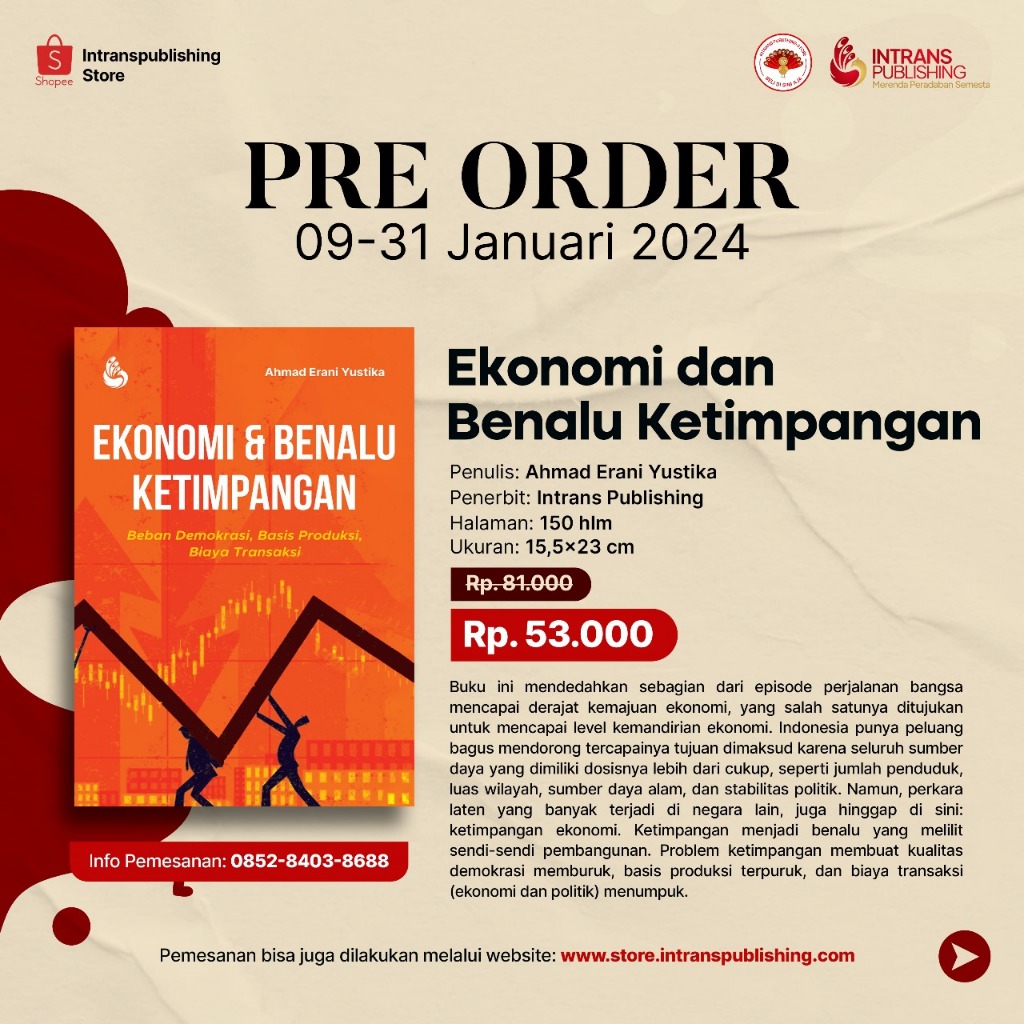 Jual INTRANS PUBLISHING: Buku Ekonomi Dan Benalu Ketimpangan - Ahmad ...