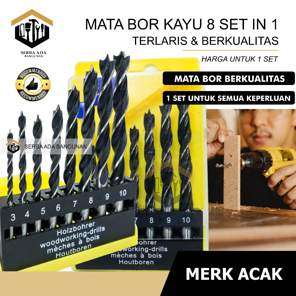 Jual Mata Bor Kayu Set Pcs Double Thunders High Quality Mata Bor Besi Hss Pcs Kenmaster