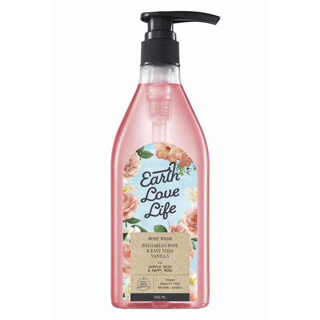 Jual BODY WASH EARTH LOVE LIFE Bulgarian Rose & East Nusa Vanilla Body ...