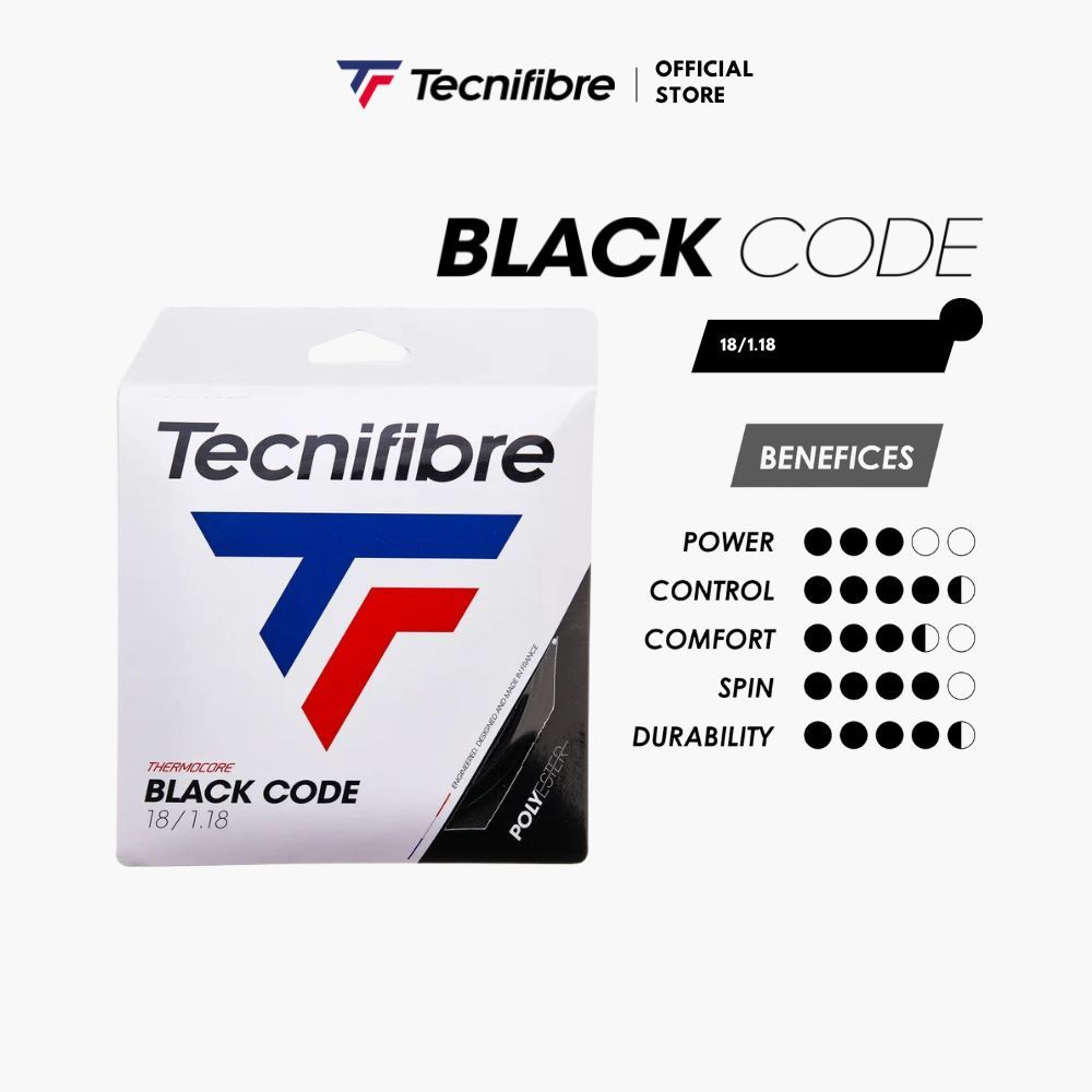 Jual Tecnifibre Tennis String BLACK CODE 18/1.18 | Senar Raket Tenis ...