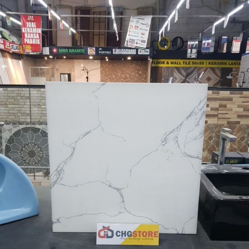 Jual Keramik Lantai 50x50 Cordoba Thunder Series Motif Cararra Kw 1