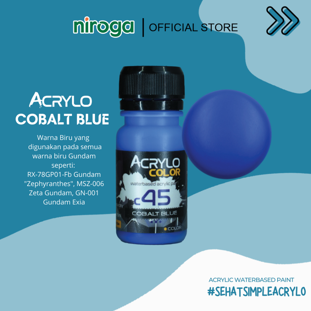 Jual ACRYLO Color C45 Cobalt Blue - hand brush airbrush cat gundam ...