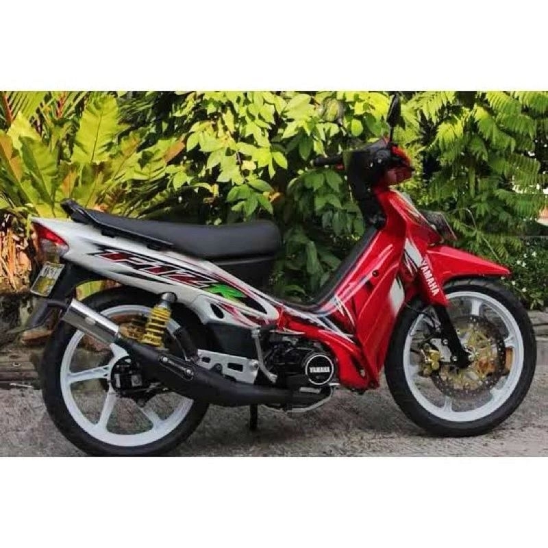 Jual Striping lis sticker standar ORI yamaha fiz r 2005 merah putih ...