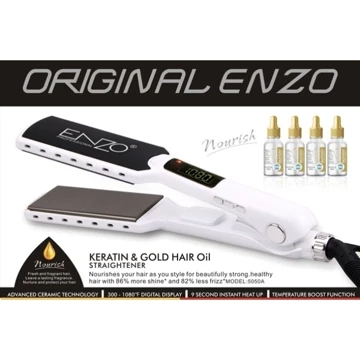 Catok ENZO Profesional EN 5050 COCONUT Titanium Ceramic Bonus 4pcs Serum Dr.Enzo Smoothing
