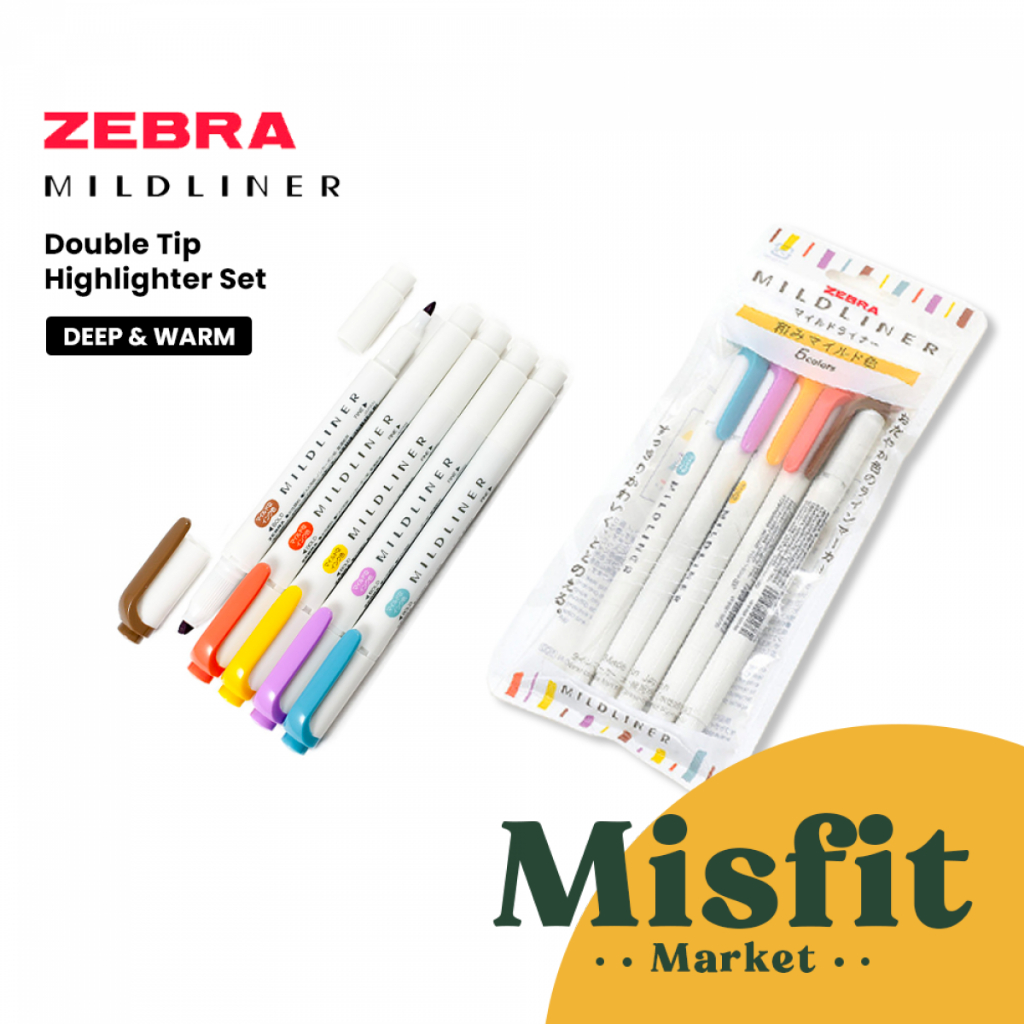 Zebra Mildliner SET Double Tip Highlighter Midliner Pastel Warna