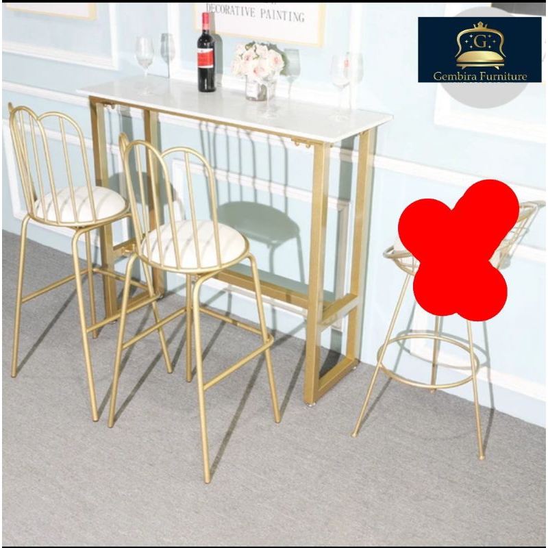 Jual Meja Bar kursi makan dining set table kerja kantor dapur gold ...