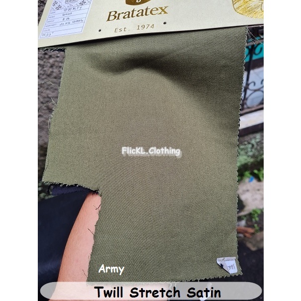 Jual Bahan Kain Katun Twill Satin Stretch Chino Melar Twill Semi