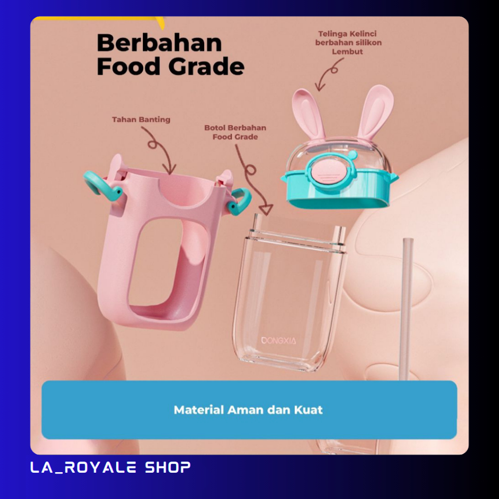 Jual Botol Minum Rabbit Viral Warna Pastel Kapasitas 380ML/Botol Minum ...