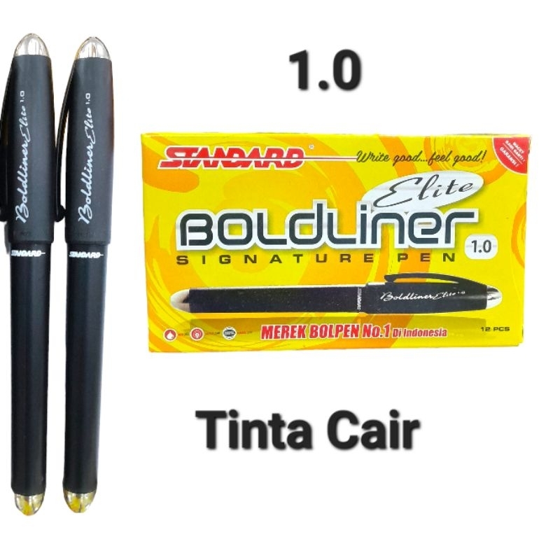 Jual Pulpen Standard Boldliner Elite 1.0 Hitam (PCS) Pulpen Tanda ...