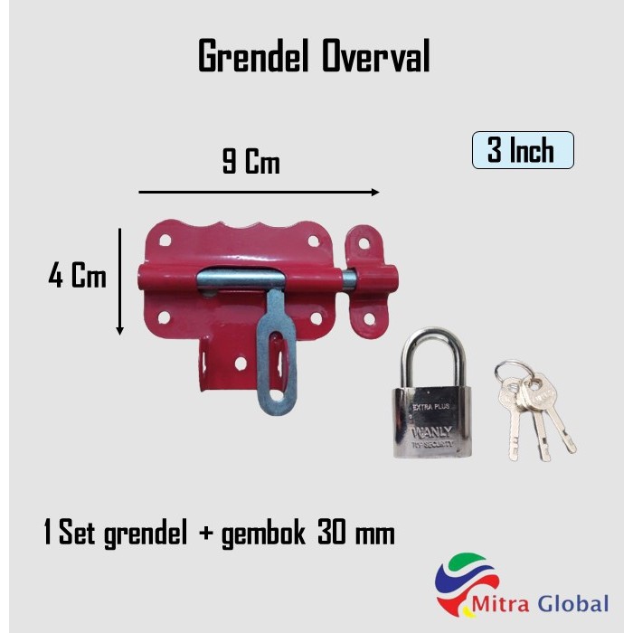 Jual Paket Grendel Overval Murah Slot Gembok Warna / Slot Pintu Gudang ...