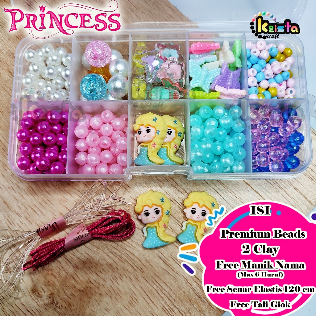 Jual (Limited) Premium Princess DIY Meronce Anak Membuat Kalung, Gelang ...