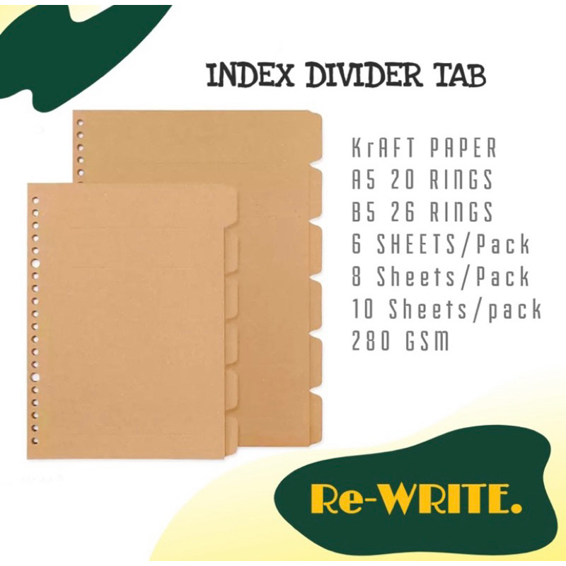 Jual Pembatas Divide Binder A5 B5 Kraft Paper Linen Paper Warna Cokelat ...