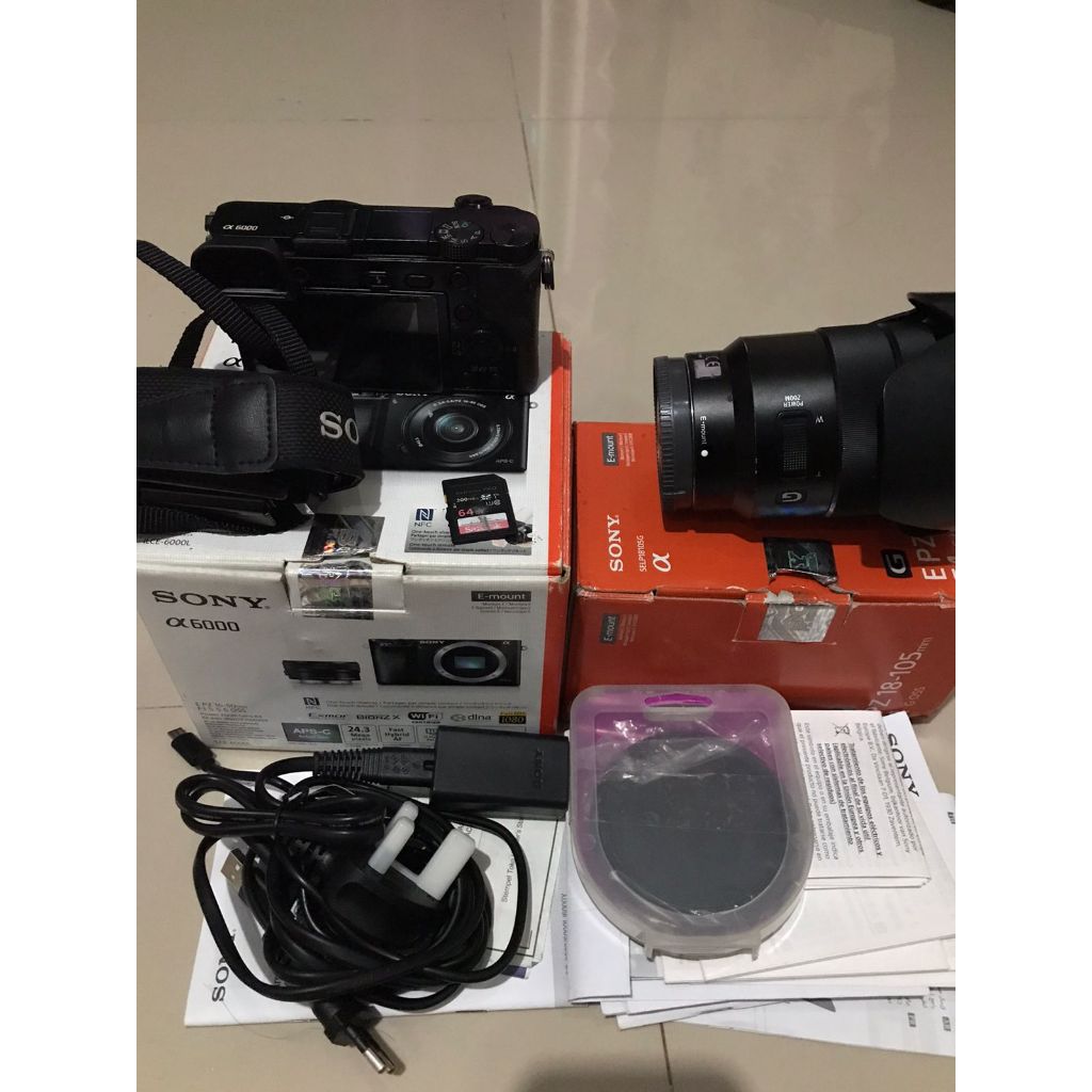 Jual Kamera Sony a6000 Lensa Sony 18105 mm f4 Siap Pakai (Bunus Memory