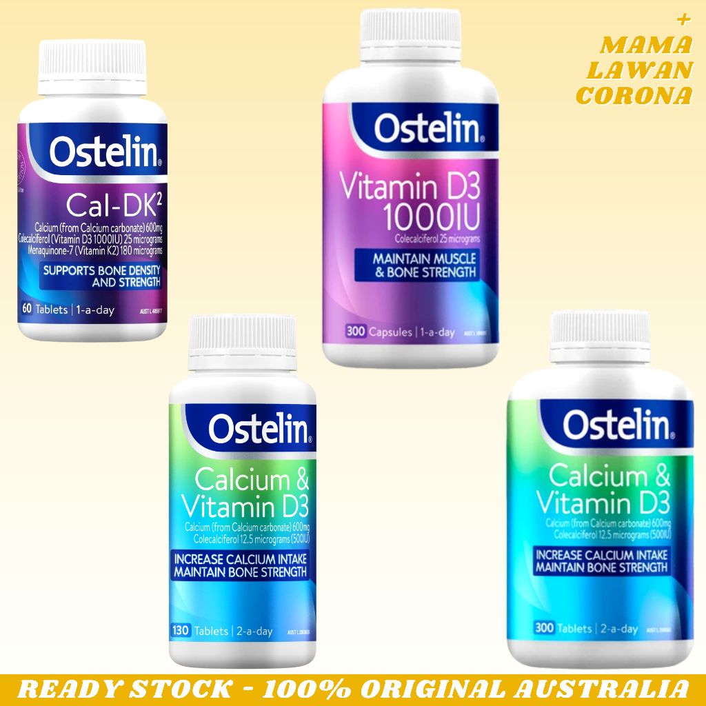 Jual OSTELIN Calcium & Vitamin D3 130 Tablet 250 275 300 Tablets / Cal